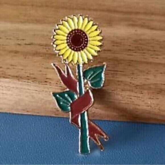 3/20 Sunflower Flower Enamel Pin - Picture 1 of 1